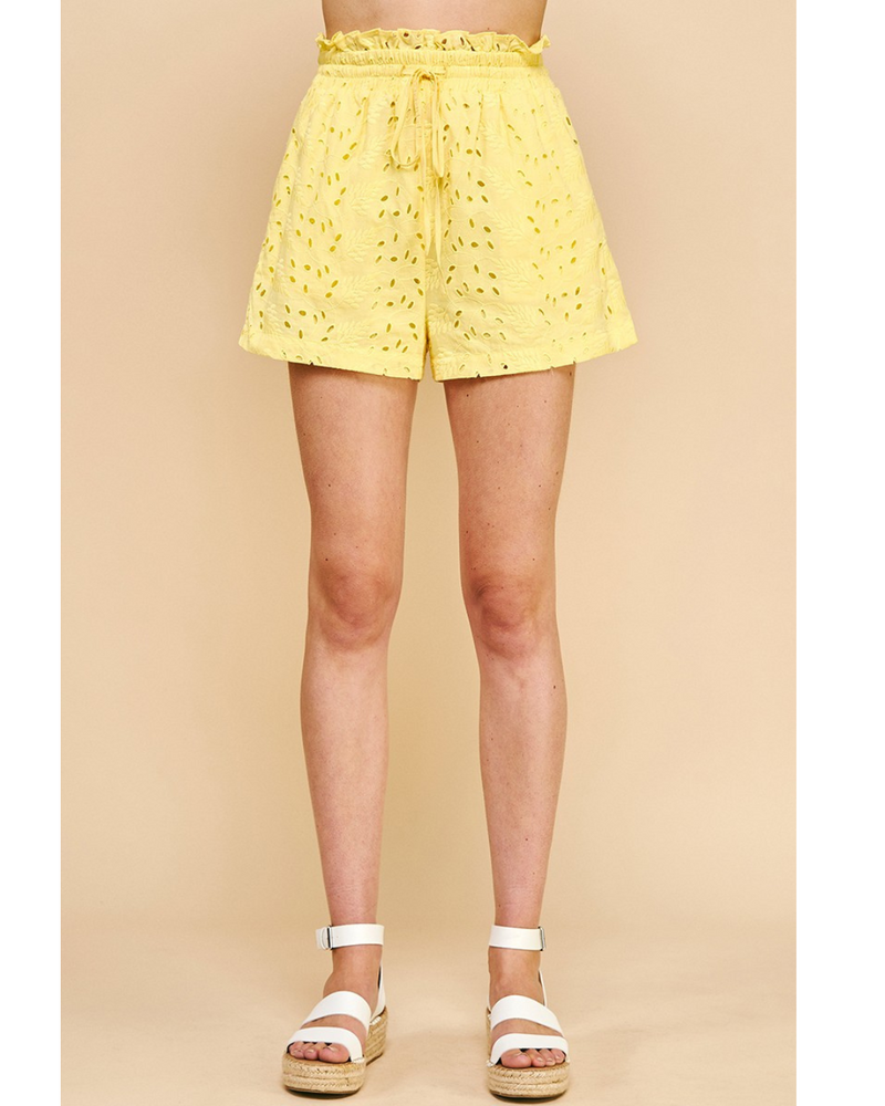 Luna Eyelet Short Yellow