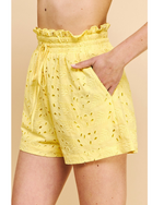 Luna Eyelet Short Yellow