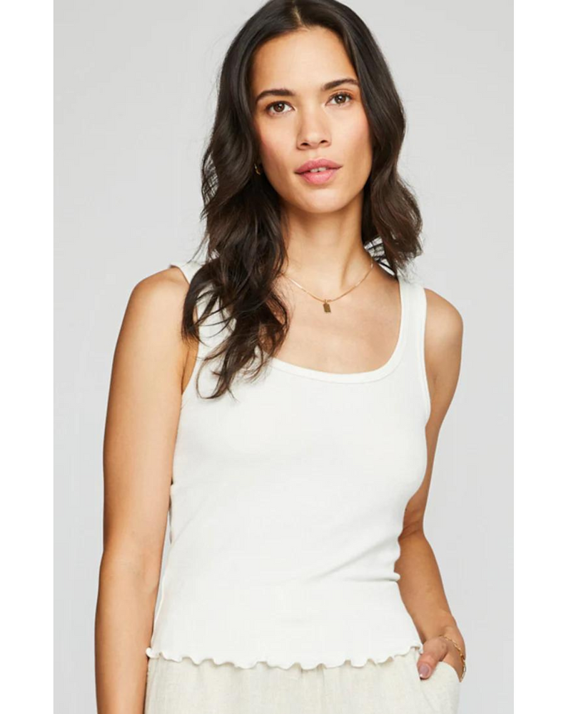 Lynne Lettuce Edge Tank White