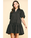 Mabel Collared Mini Dress Black