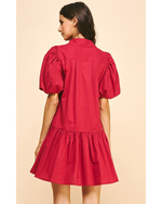 Mabel Collared Mini Dress Fall Red