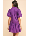 Mabel Collared Mini Dress Plum