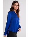 Mandarin Collar Button Down Rich Cobalt