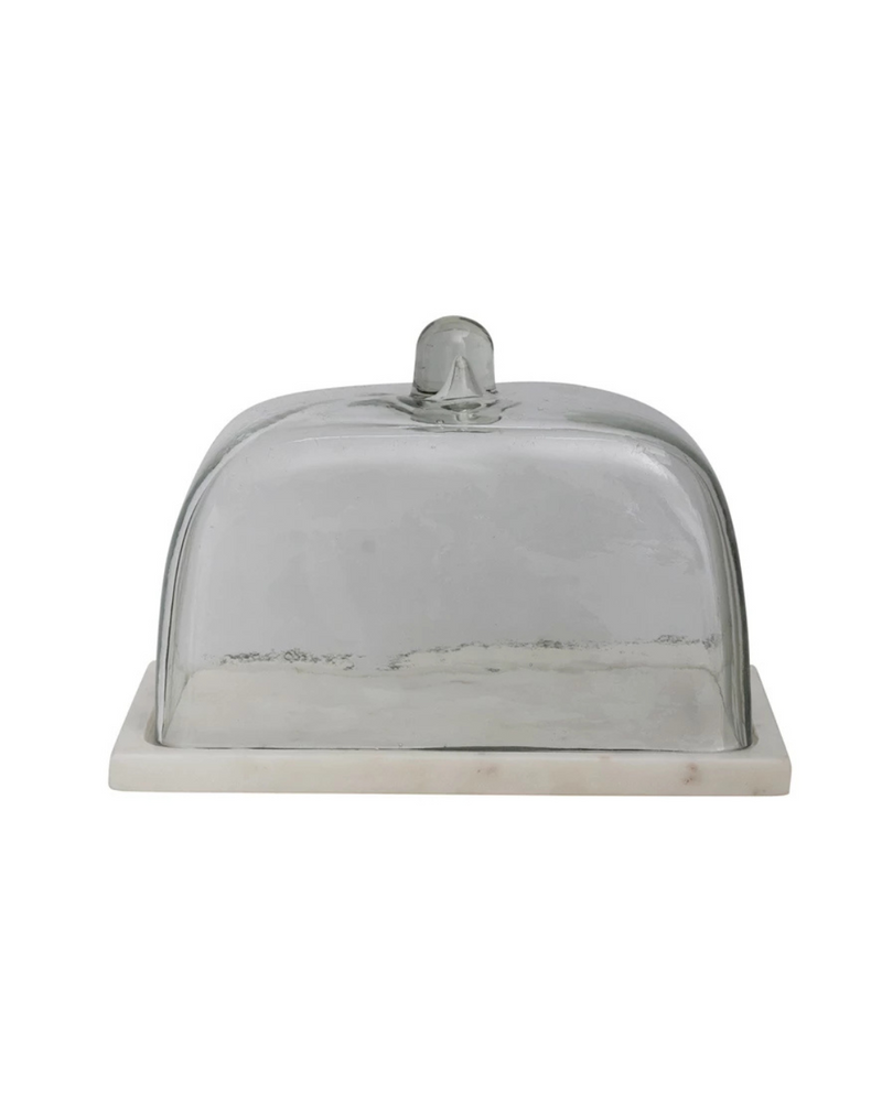 Marble And Glass Cloche Bread Cover