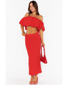 Maria Midi Skirt Red Scrunch