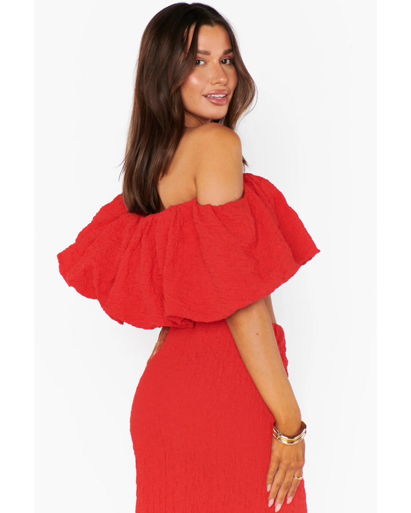 Maria Top Red Scrunch