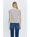 Marina Muscle Tee Chestnut Ivory Stripe