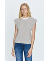 Marina Muscle Tee Chestnut Ivory Stripe