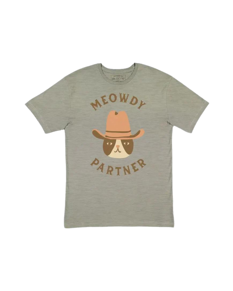 Meowdy Partner Western Tee Heather Stone