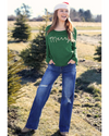 Merry Embroidered Crew Sweater Pine