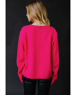 Merry Pullover Sweater Bright Pink