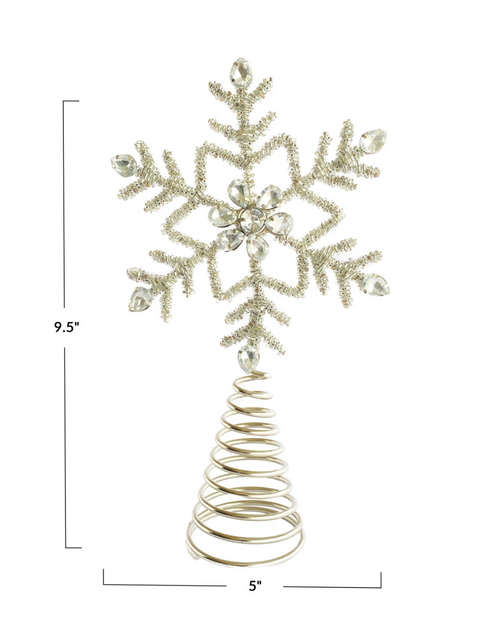 Metal And Glass Snowflake Tree Topper