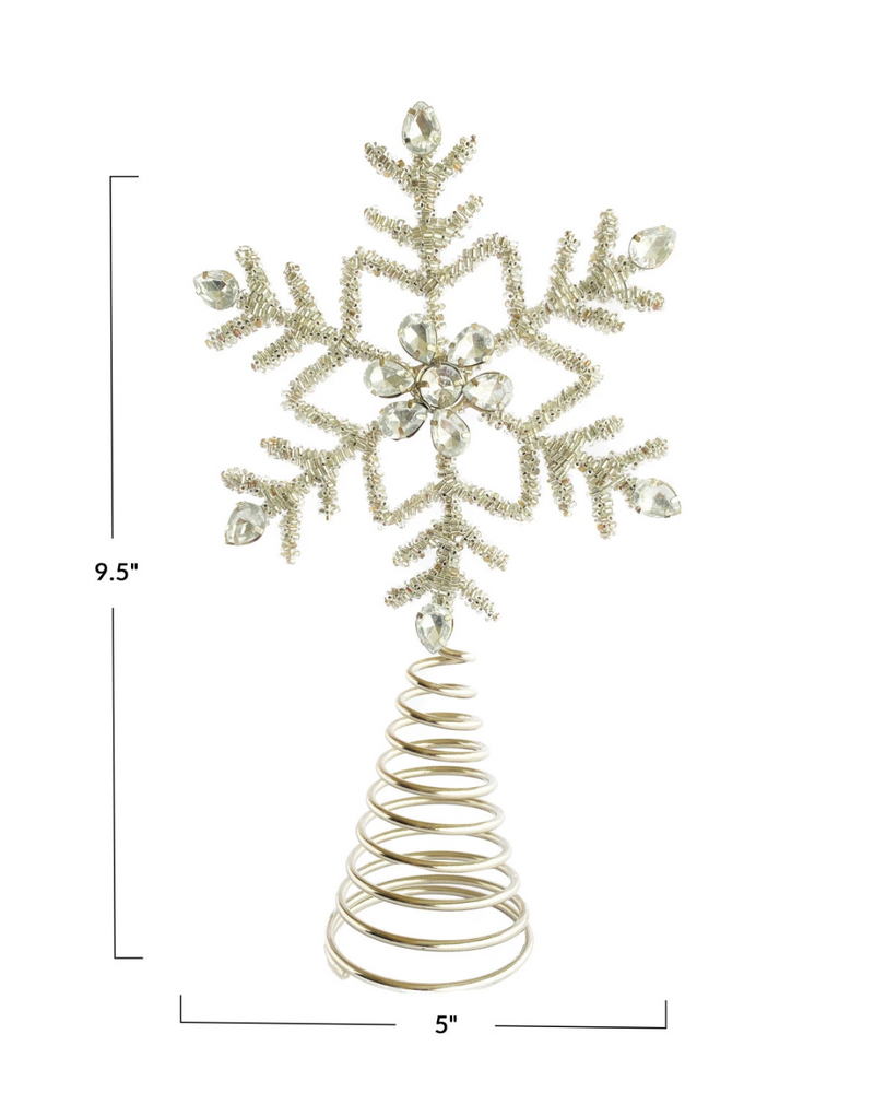 Metal And Glass Snowflake Tree Topper