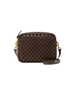 Midi Sac Mahogany Nappa And Suede Woven Checker