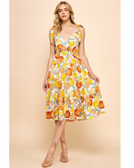 Missie Fruity Midi Dress Orange Multi