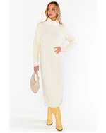 Montreal Midi Dress Cream Cable Knit