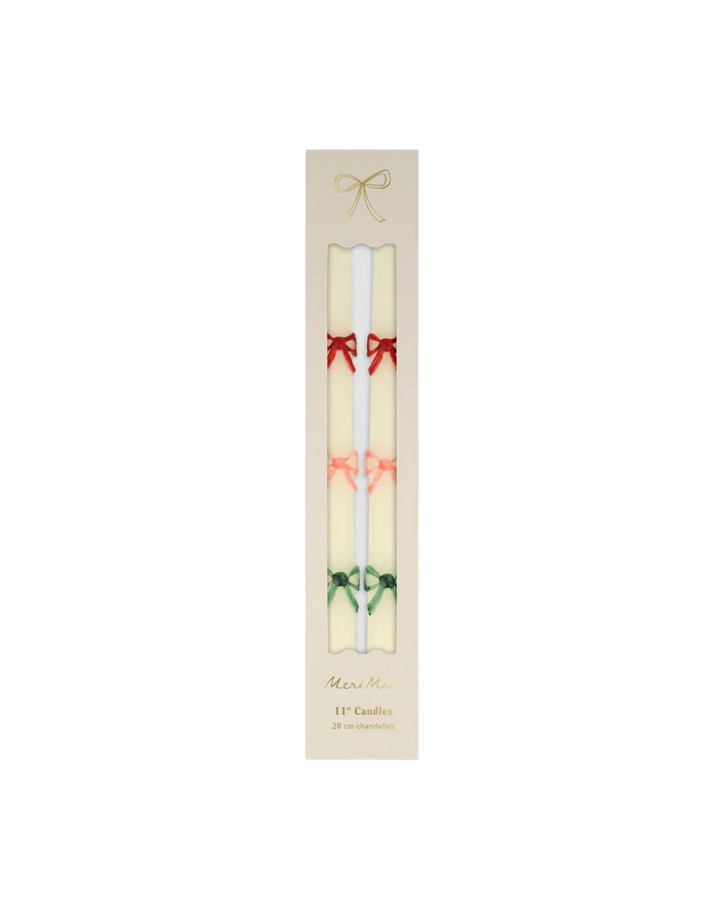 Multi Color Bow Taper Candles