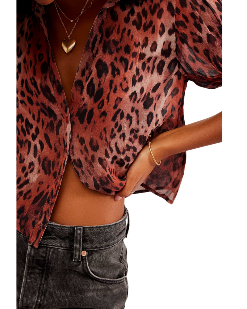 My Love Blouse Printed Leopard Combo