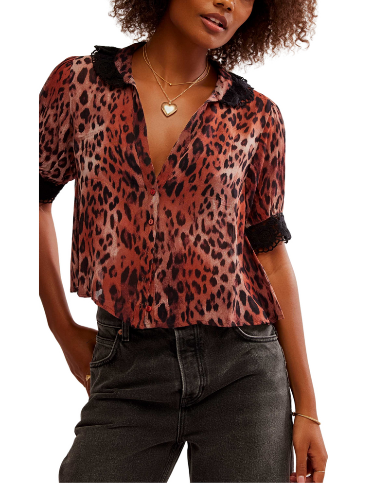 My Love Blouse Printed Leopard Combo