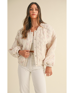 Nash Quilted Bomber Crop Jacket Cream