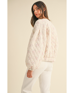 Nash Quilted Bomber Crop Jacket Cream