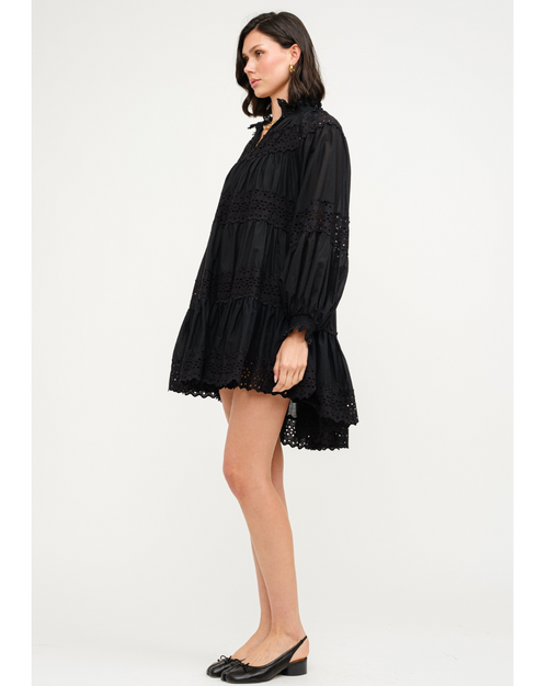 Nina High Neck Mini Dress Black