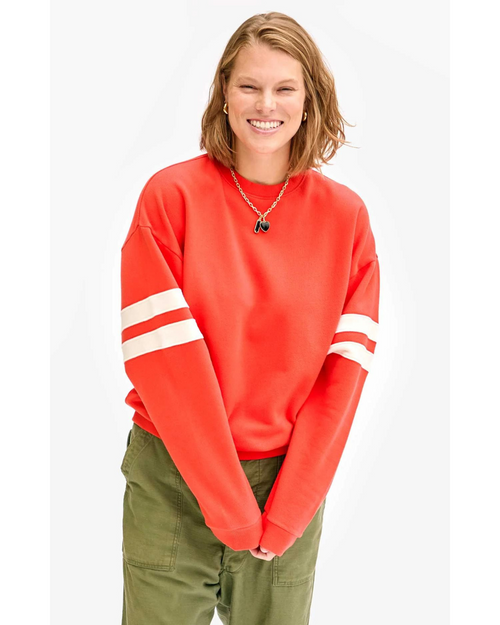 Oversized Varsity Sweatshirt Bright Poppy