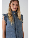 Pablo Waistcoat Vest Washed Denim Stripe