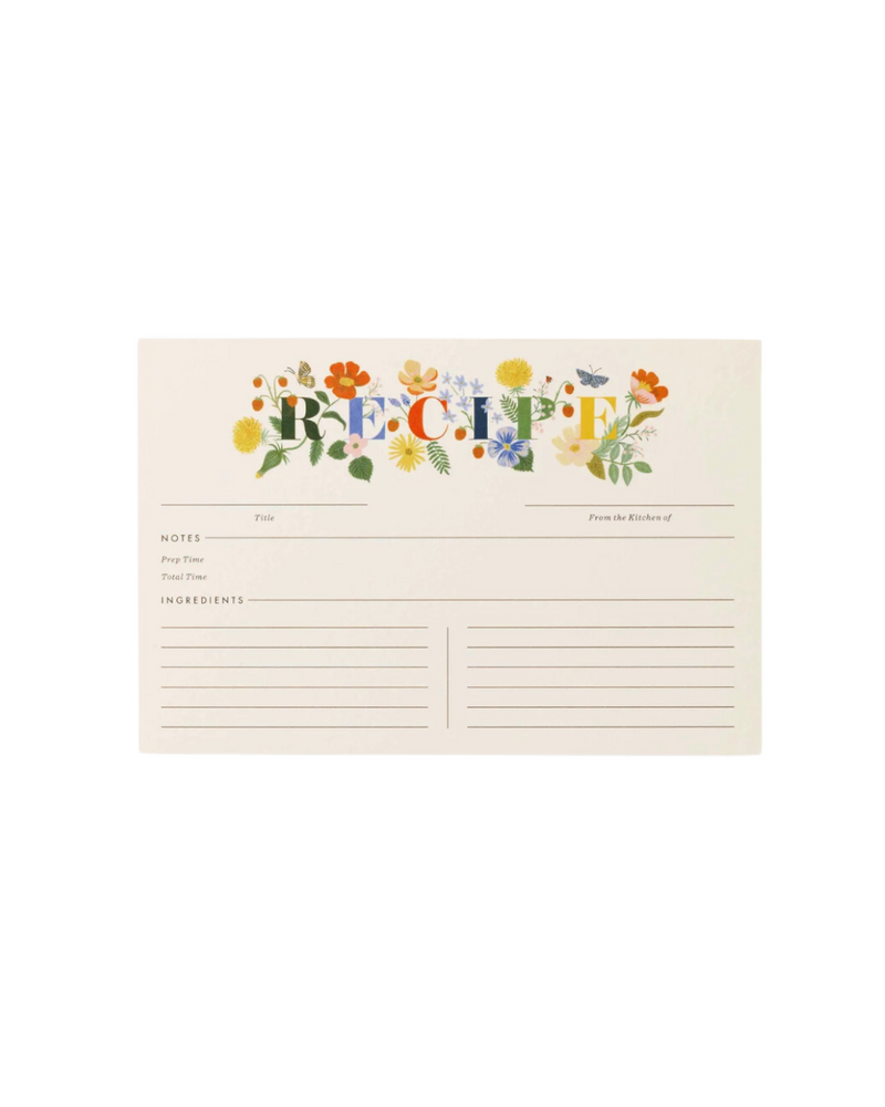 Pack Of 12 Mayfair Recipe Card