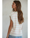 Parker Vest Top Ivory Pink