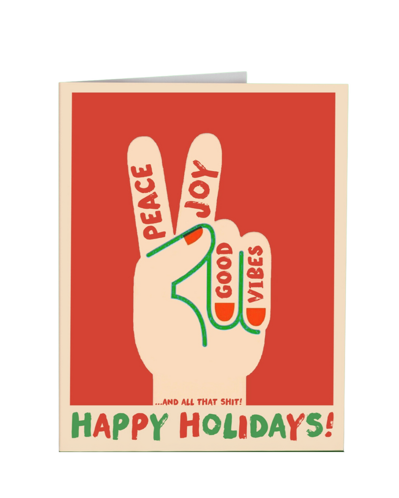 Peace Joy And Good Vibes Holiday Card