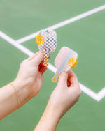 Pickleball Paddle Hair Claw Pink Check