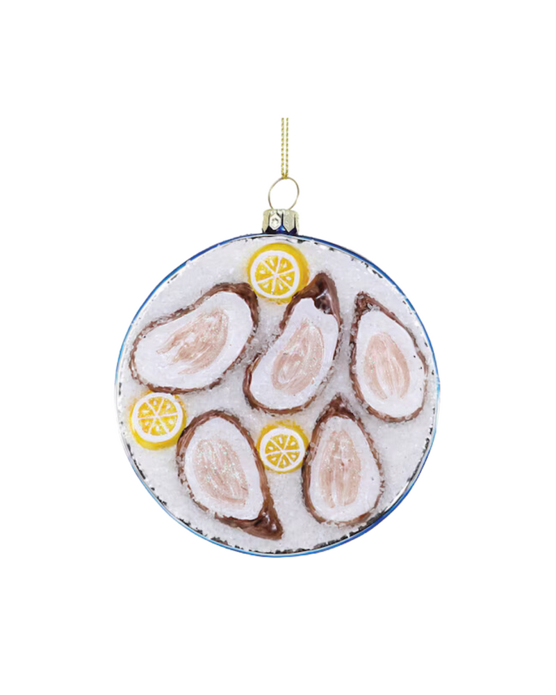 Plated Oyster On Ice Ornament