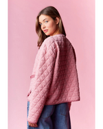 Quilted Heart Pocket Jacket Pink