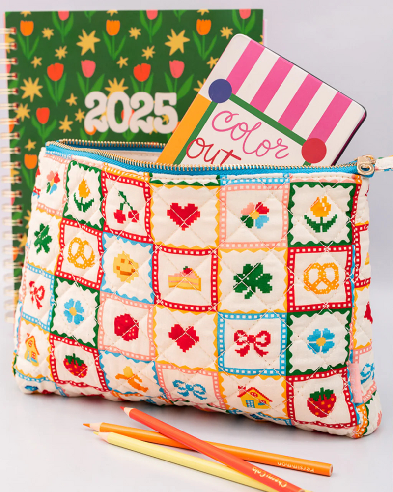 Quilted Icons Pouch