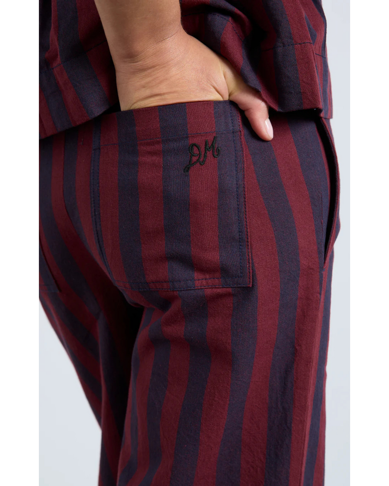 Rafe Trousers Navy And Red Stripe