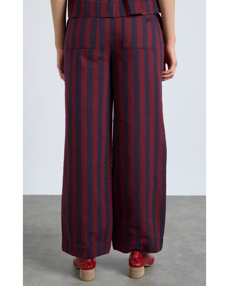 Rafe Trousers Navy And Red Stripe