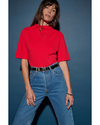 Reed Mock Neck Red