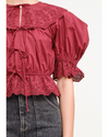 Reesa Tie Front Blouse Burgundy