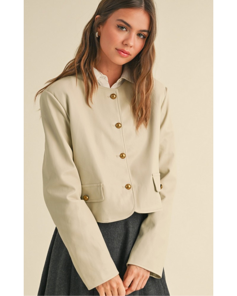 Regina Faux Jacket Sand