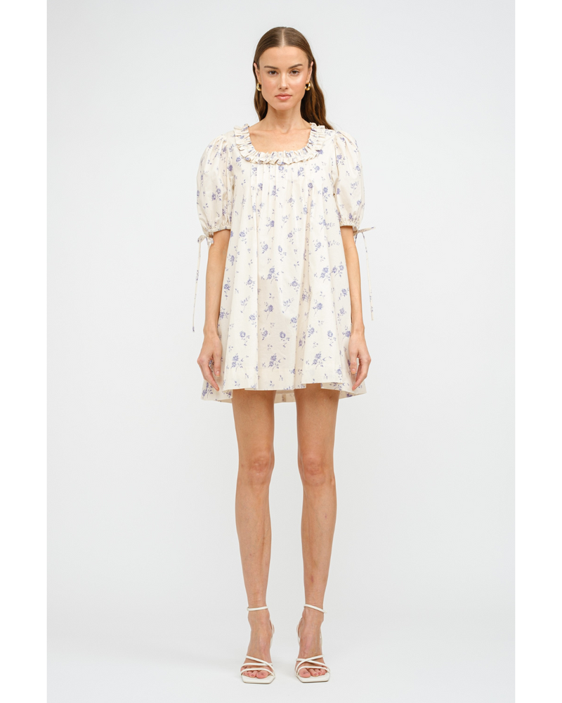 Regina Floral Mini Dress Ivory