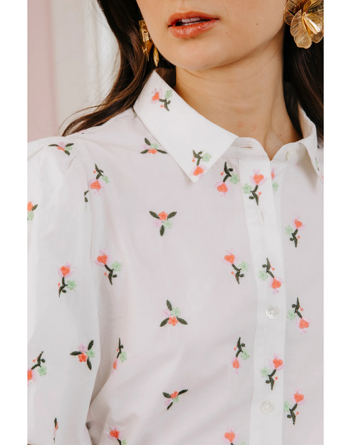 Reshma Top White Embroidery