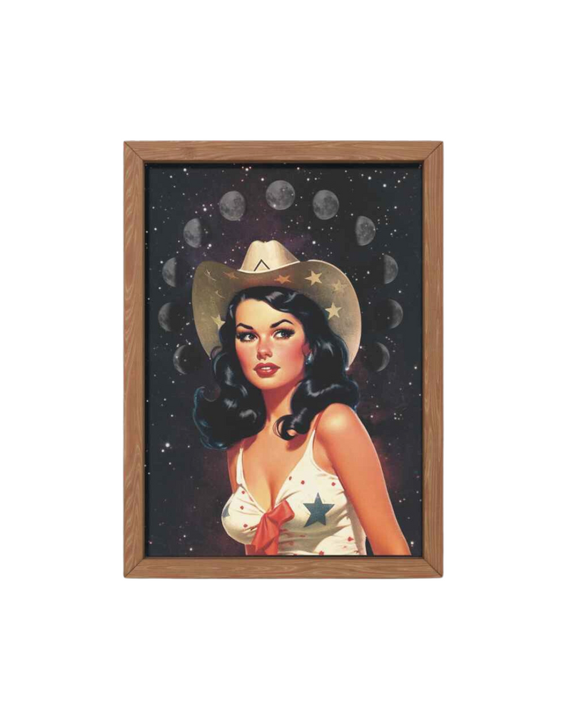 Retro Space Cowgirl Print 8x10