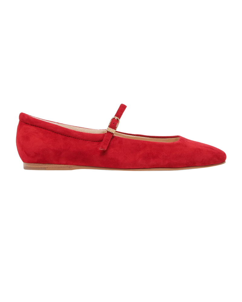 Reyes Ballet Flat Crimson Suede