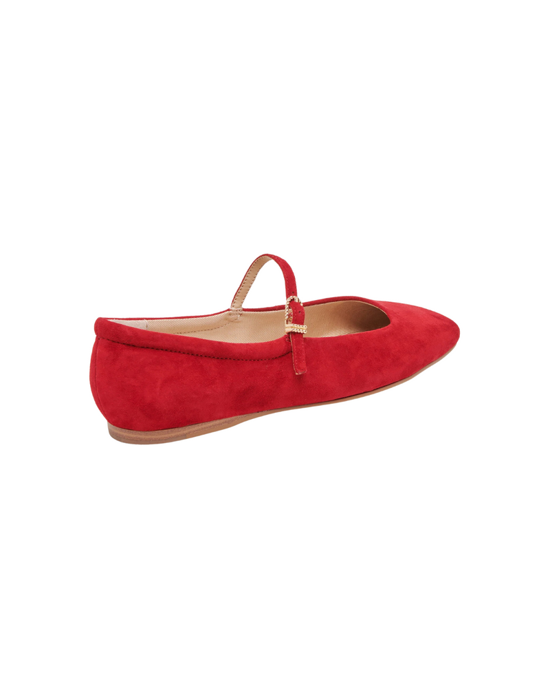 Reyes Ballet Flat Crimson Suede