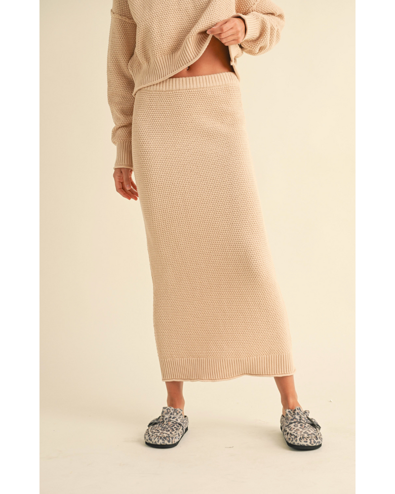 Rhett Waffle Sweater Skirt Oatmeal