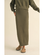 Rhett Waffle Sweater Skirt Olive