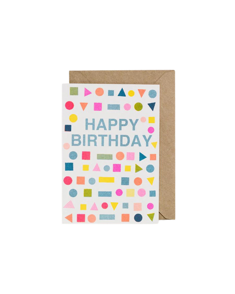 Riso Shapes Happy Birthday Mix Card