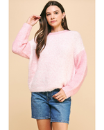 Rosie Colorblock Fuzzy Sweater Pink