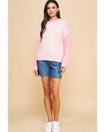 Rosie Colorblock Fuzzy Sweater Pink